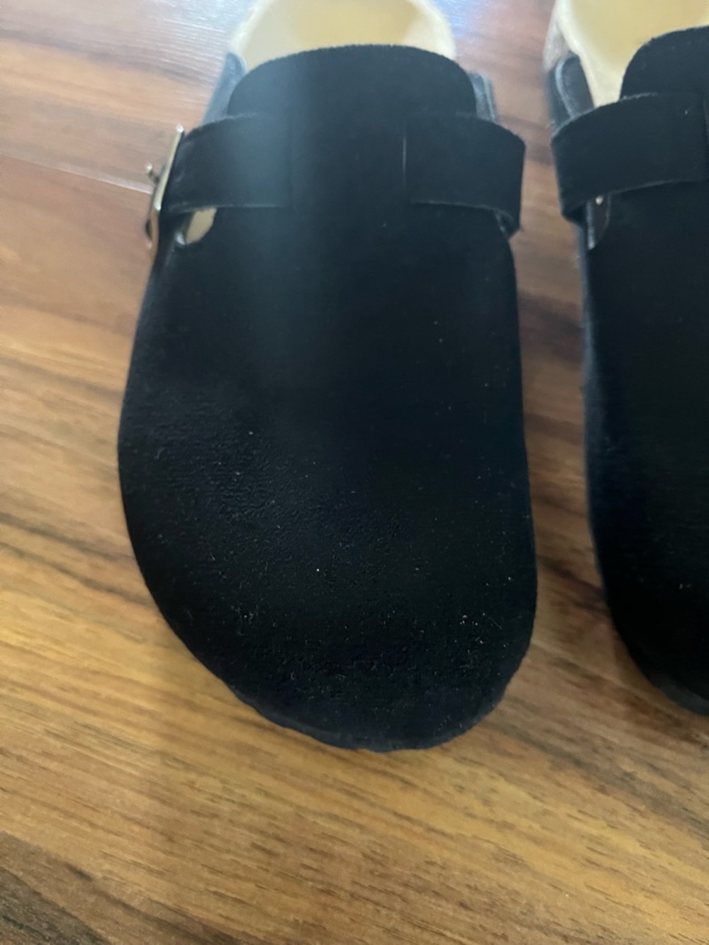 Fashion Nova Black Buckle Slip-On Shoes - Picture 8 of 9